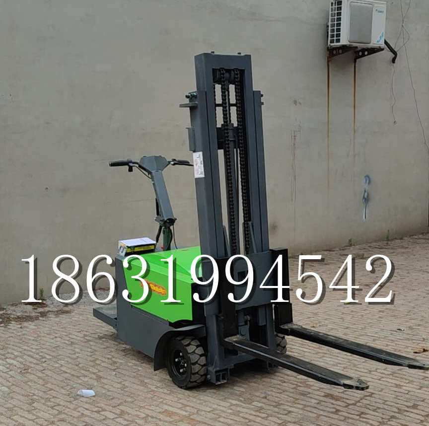 东山区优程全电动叉车插腿式堆高车液压装卸车1.5吨升高小型站驾式铲车